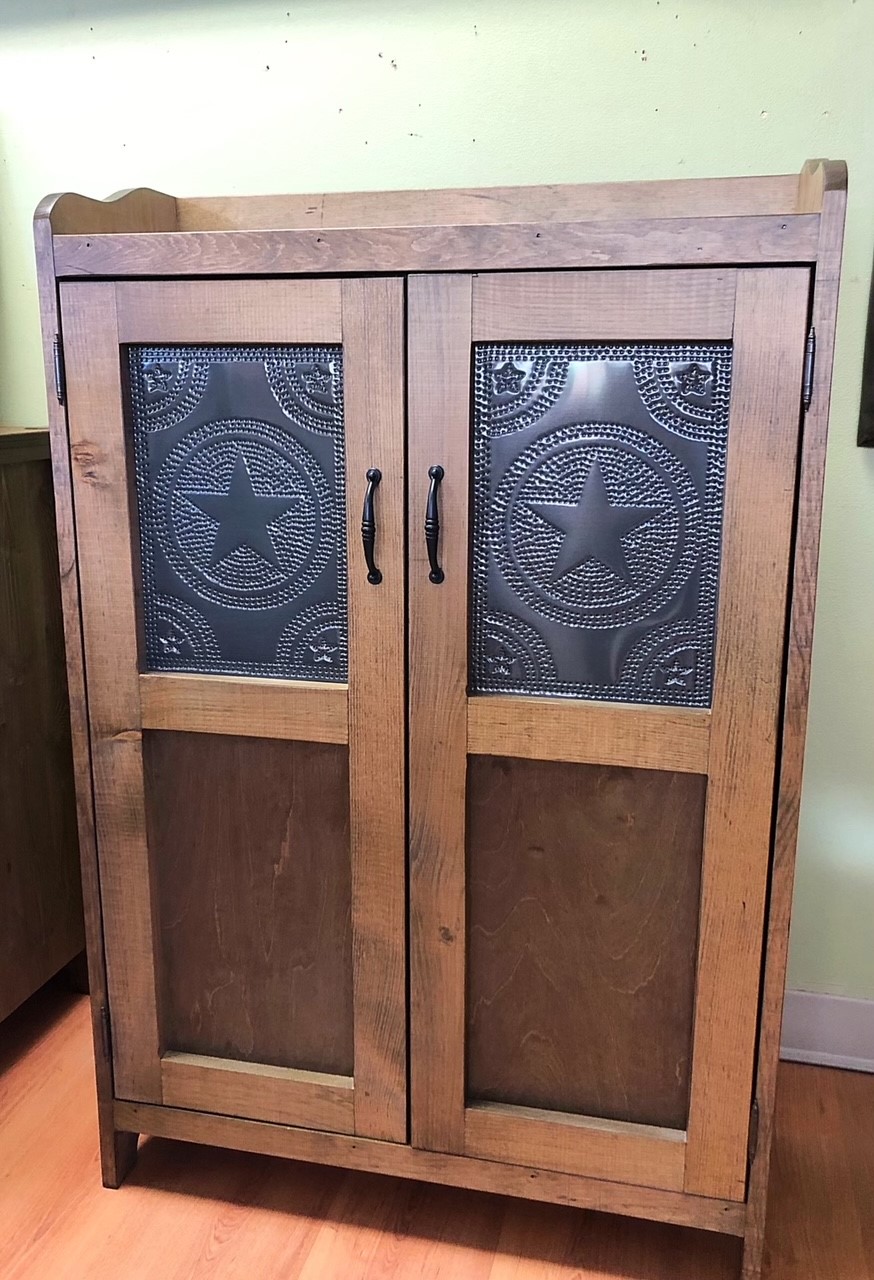 Punched Tin Cupboard Classic Stained CC Quality Furniture