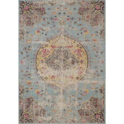 Sara Blue Yellow Rug 5x7