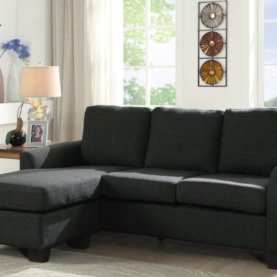 Reversible Sofa with Chaise c- Dark Grey