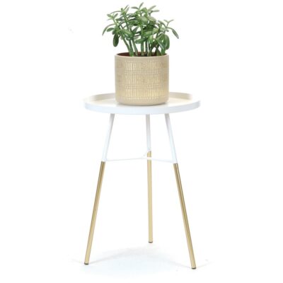 White/Gold Side Table