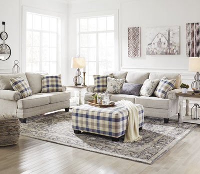 Sofa, Loveseat & Ottoman c-Meggett Linen