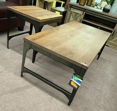 Amisco - Elwood 3 Piece Coffee & End Table Set c- Toasty & Harley