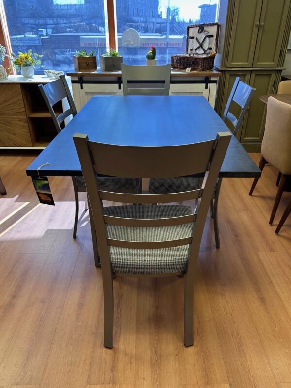 Amisco Burton Table & 4 Owen Chairs in Magnetite/Houndstooth/Earl Grey - Image 4