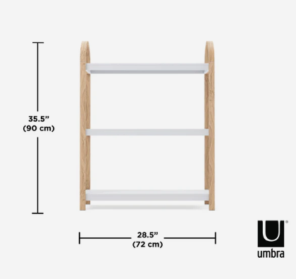 Bellwood Freestand Shelf 3 Tier Wht/Nat - Image 3