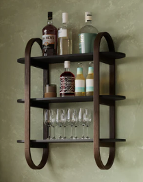 Bellwood Wall Shelf Black/Wal - Image 6