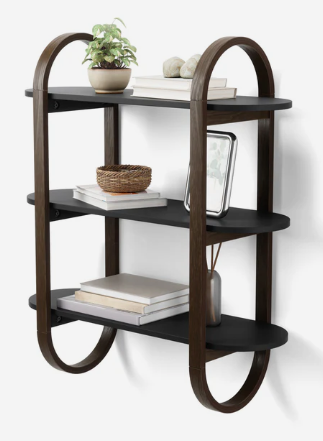 Bellwood Wall Shelf Black/Wal - Image 4