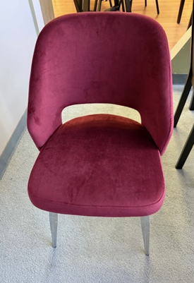Chair Ruby Velvet w Chrome Legs