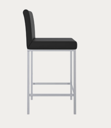 Porto 26" Counter Stool Black & Chrome - Image 3