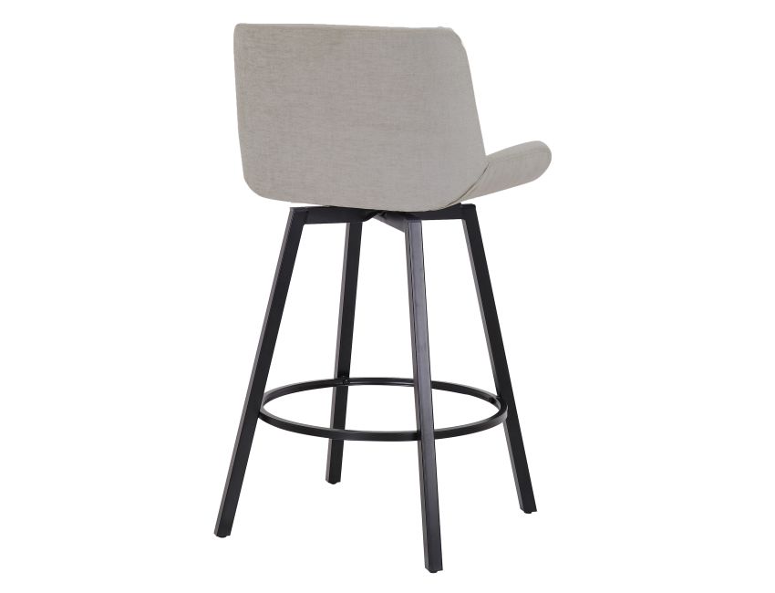 Fern 26" Counter Stool with Swivel in Grey Fabric and Black - Image 3