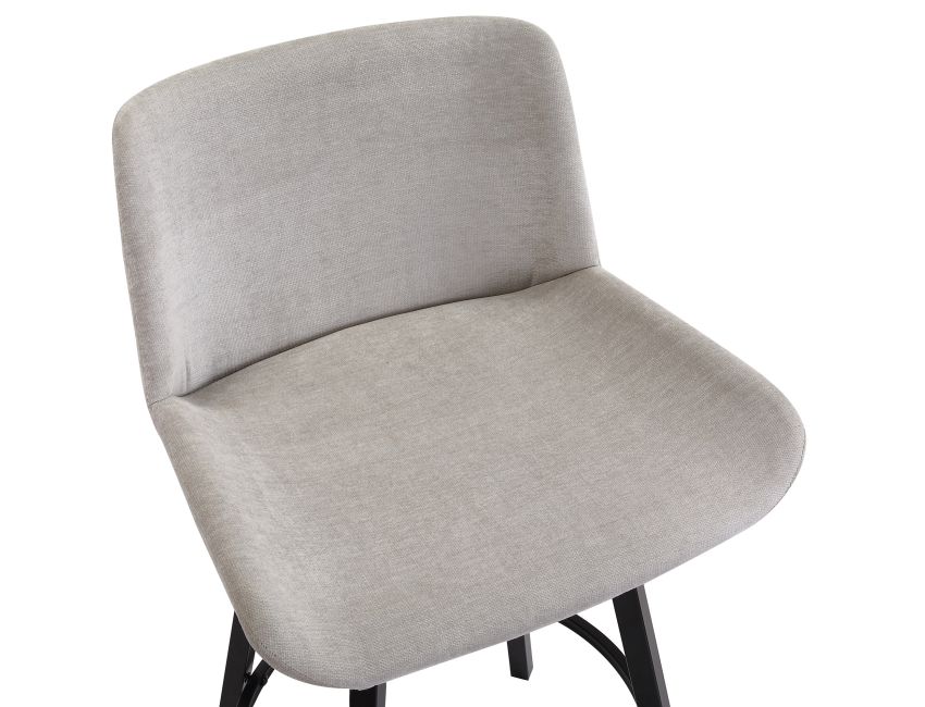 Fern 26" Counter Stool with Swivel in Grey Fabric and Black - Image 4