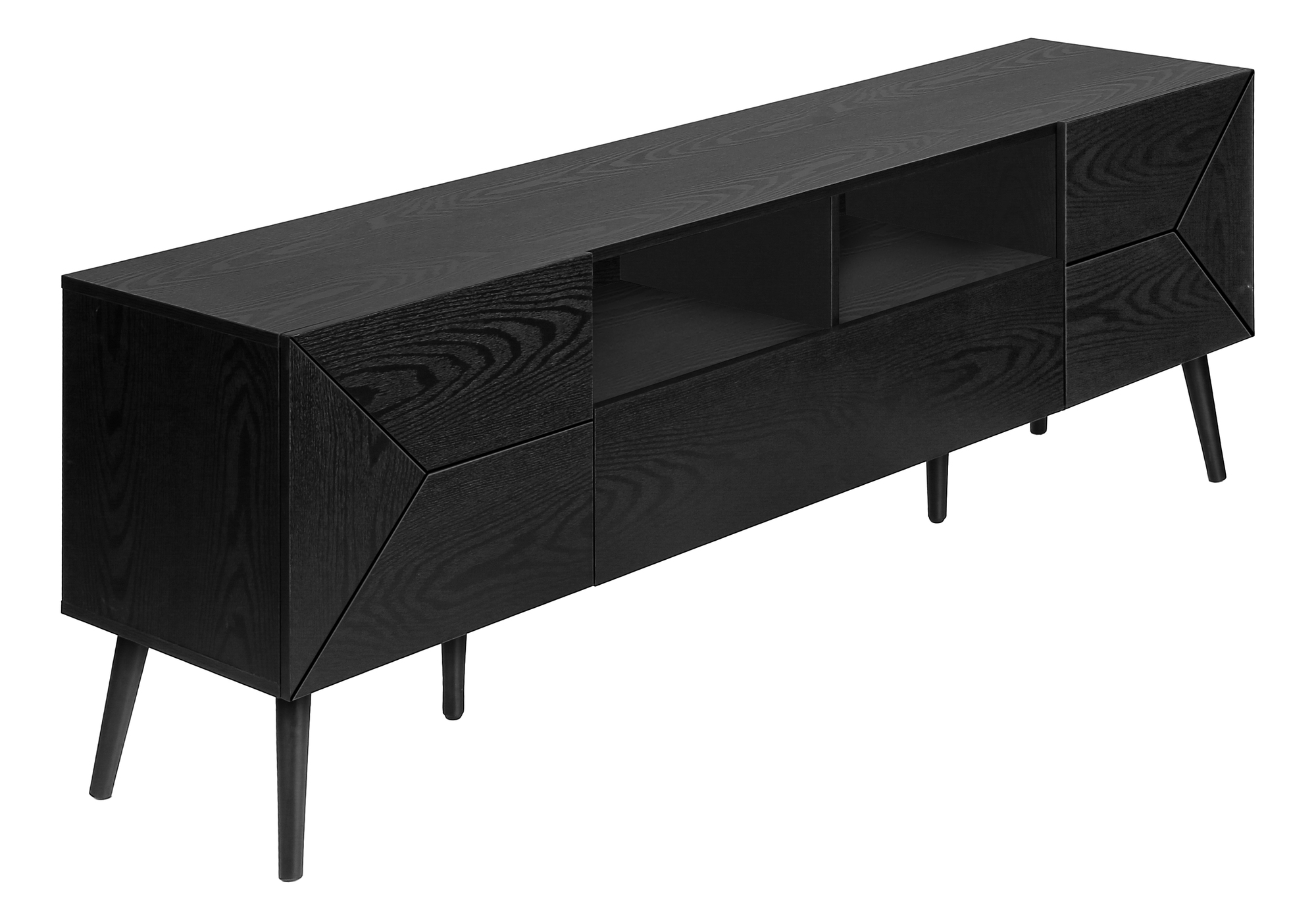 TV Stand 72" Black Wood-Look with Storage - Image 5