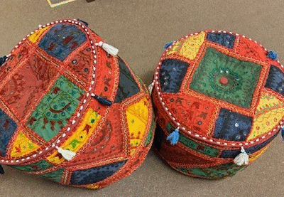 Ottoman Mirror & Thread Round Medium