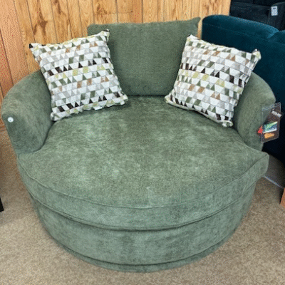 Swivel 59" Chair c- Poplin Olice - Toss Points Green