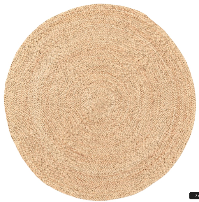 6 x 6 Round Hand Woven Jute Rug - Image 2