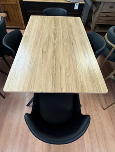 Bronx Dining Table & 4 Xander Side Chairs in Black