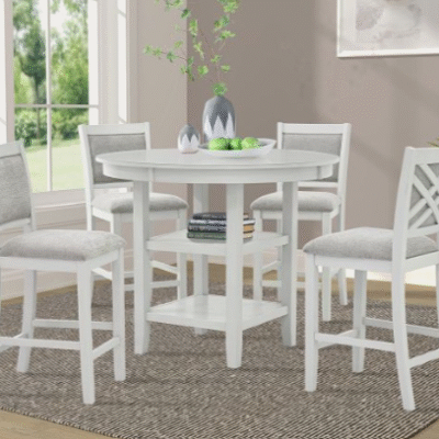 5 Piece Pub Set in Whitewash