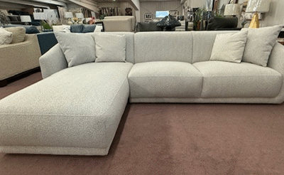 Cade 2 Pc - L/A Chaise & R/A Apartment Sofa c- Tapis Ivory