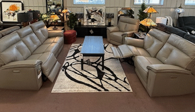 2 Piece Power Reclining Sofa & Loveseat c- Power Recline, Headrest & Lumbar c-