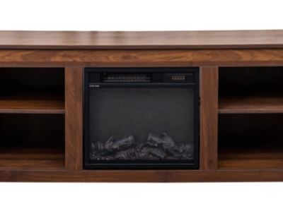 58" TV Stand with Fireplace insert Brown Finish