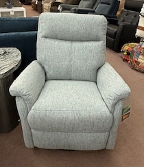 Swivel Glider Recliner - Manual - Beige/Grey Fabric