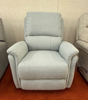 Torino Manual Glider Recliner c-Light grey/bluw fabric
