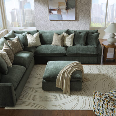 3 Piece Sectional Carriage View Jade -  LAF Sofa, RAF Sofa & Wedge