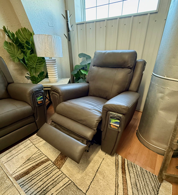 Asher Wallhugger Power Recliner with Power Headrest & Power Lumbar in Solana/Match Mountain