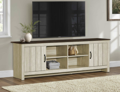 TV Stand 72" - Light Beige & Dark Oak with 2 doors
