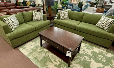 Jema - 2 Piece Set - Sofa & Love c- Rhine Clover  - Toss - Bone Moss