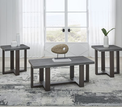 3 Piece Occassional Table Set c- Gray/Brown