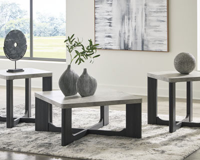 3 Piece Occasional Table Set - Two Tone Gray