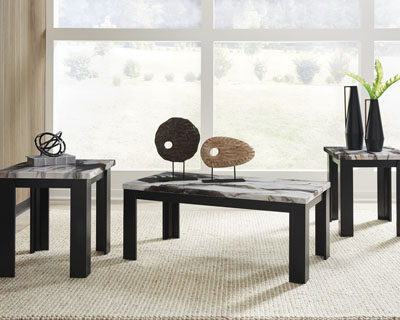 3 Piece Occasional Table Set c- Dark Brown