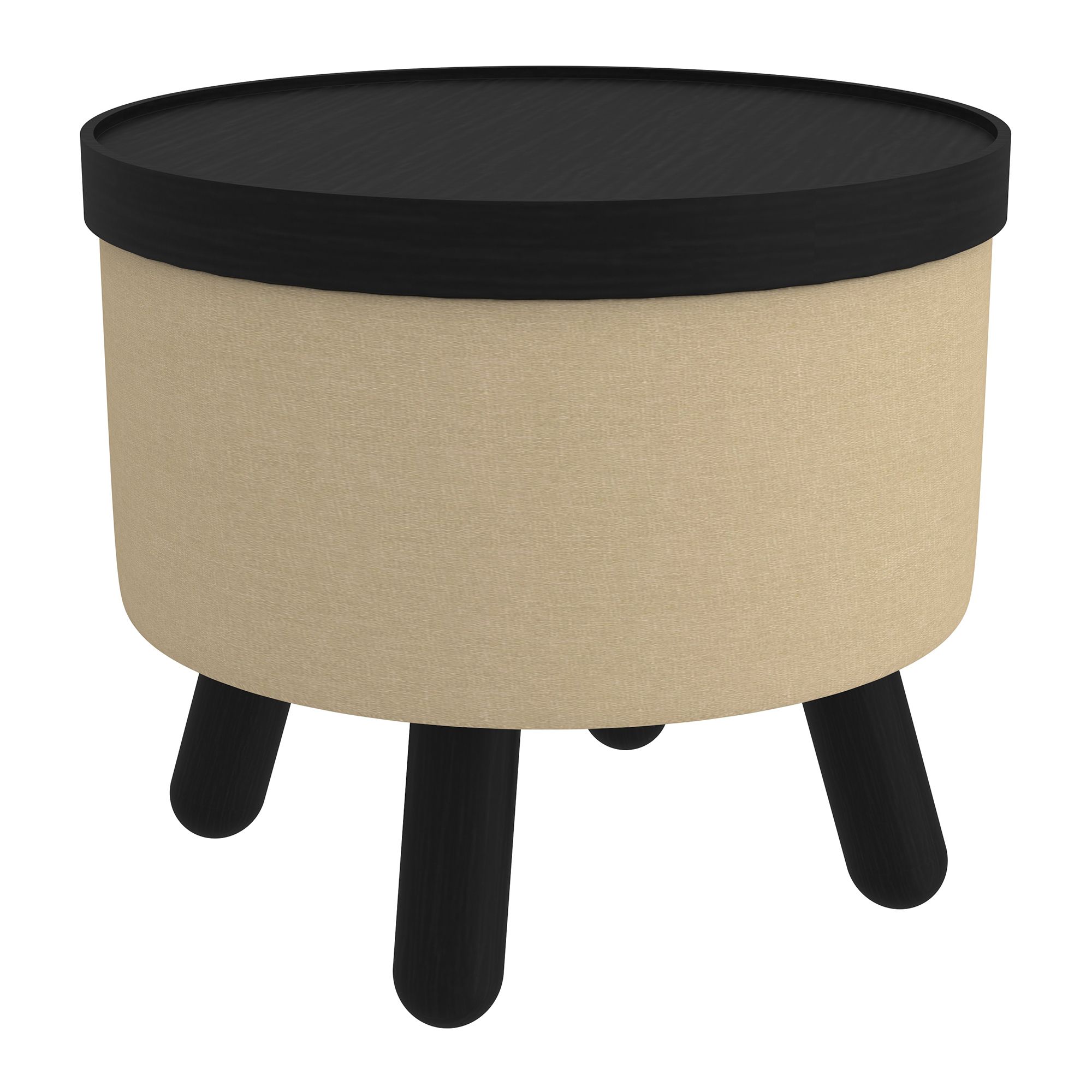 Betsy Storage Ottoman in Beige/Black - Image 3