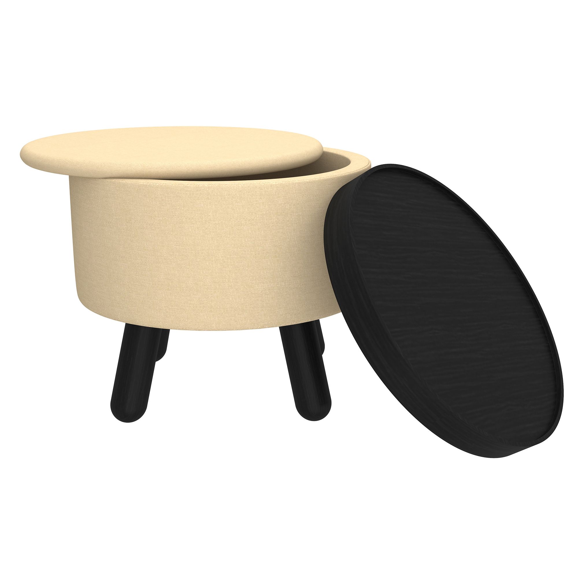 Betsy Storage Ottoman in Beige/Black - Image 5