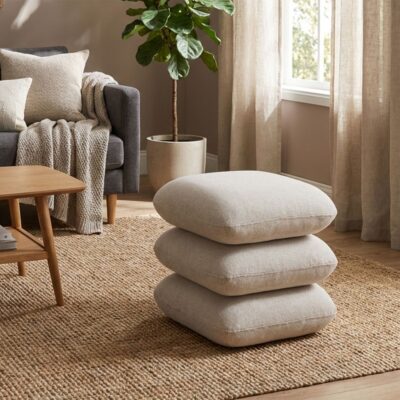 Rylee Square Ottoman Beige