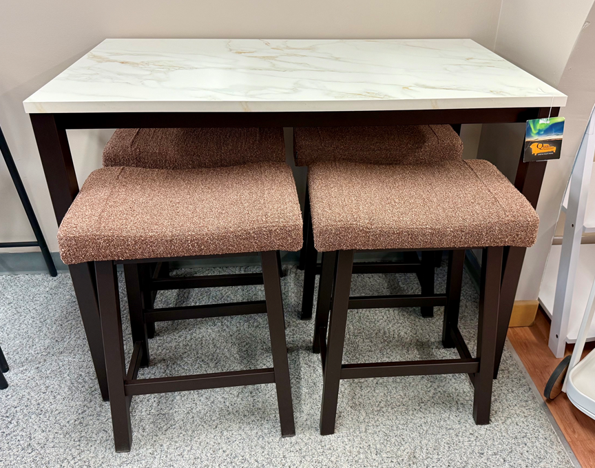 Harrison 36" Pub Table & 4 Miller Stools in Oxidado/Orchid/Calacatta - Image 5