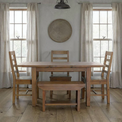 Irish Coast Extension Dining Table & 4 Chairs c-Sundried