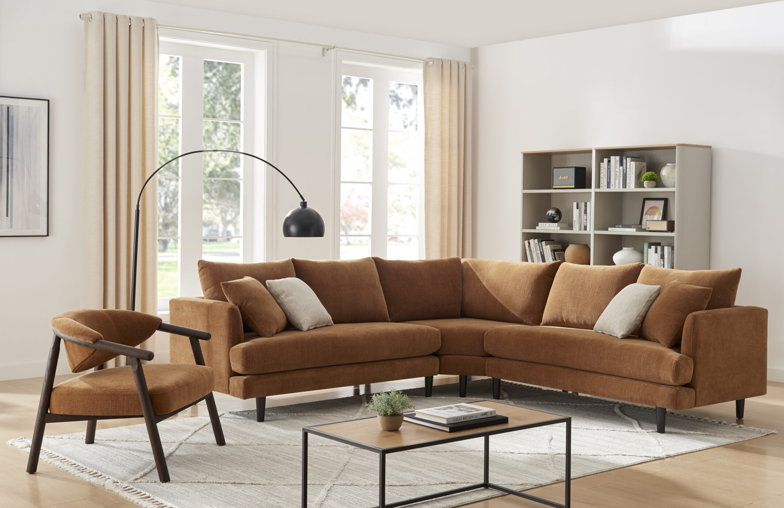 Tiernan 3 Piece Corner Sectional c- Calvin Spice