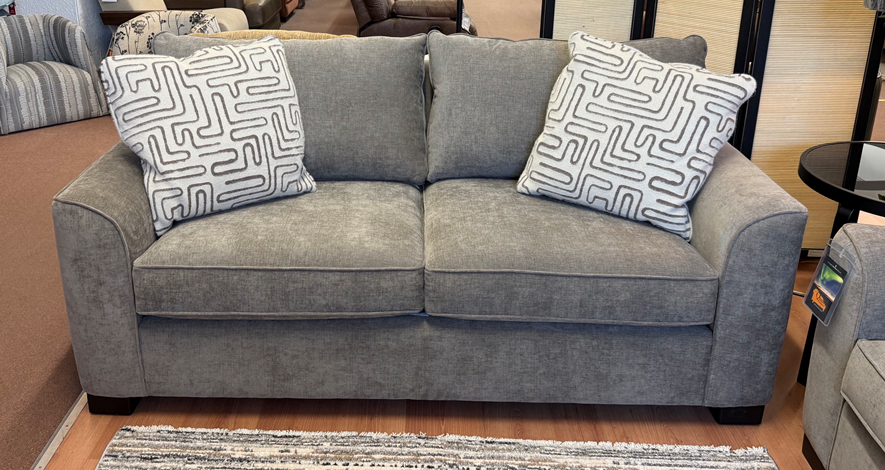 Stylus Tones Sofa & Loveseat Set c- Cody Brindle with Cisco Shitake Toss Pillows - Image 2