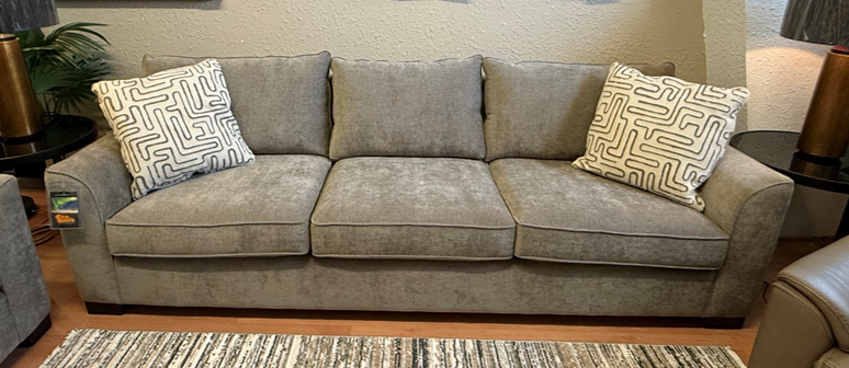 Stylus Tones Sofa & Loveseat Set c- Cody Brindle with Cisco Shitake Toss Pillows - Image 5