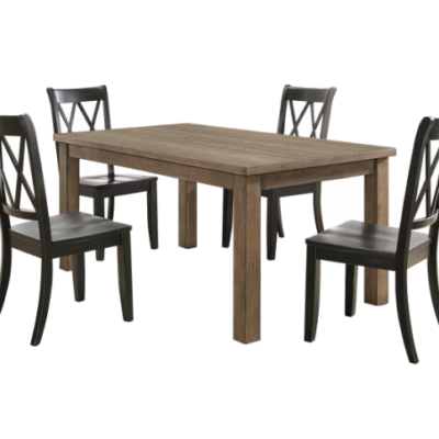 5pc Dinette Set w/ Black Chairs