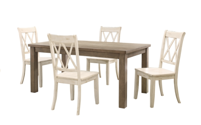 5pc Dinette Set w/ White Chairs