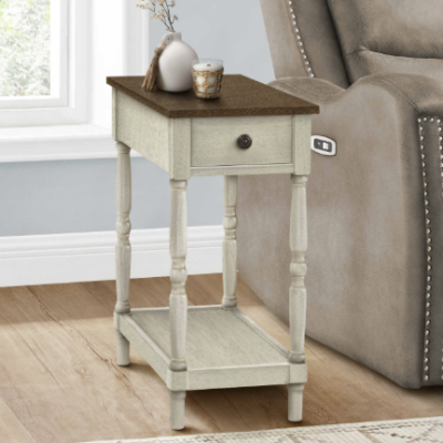 Accent Table 24" High Antique White