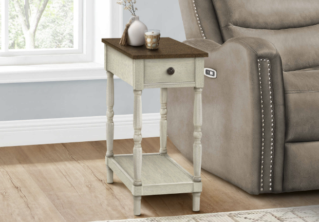 Accent Table 24" High Antique White