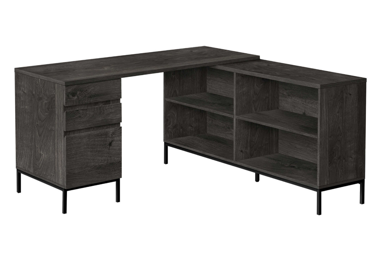 Computer Desk 60" L Dark Grey L Shaped - Image 4