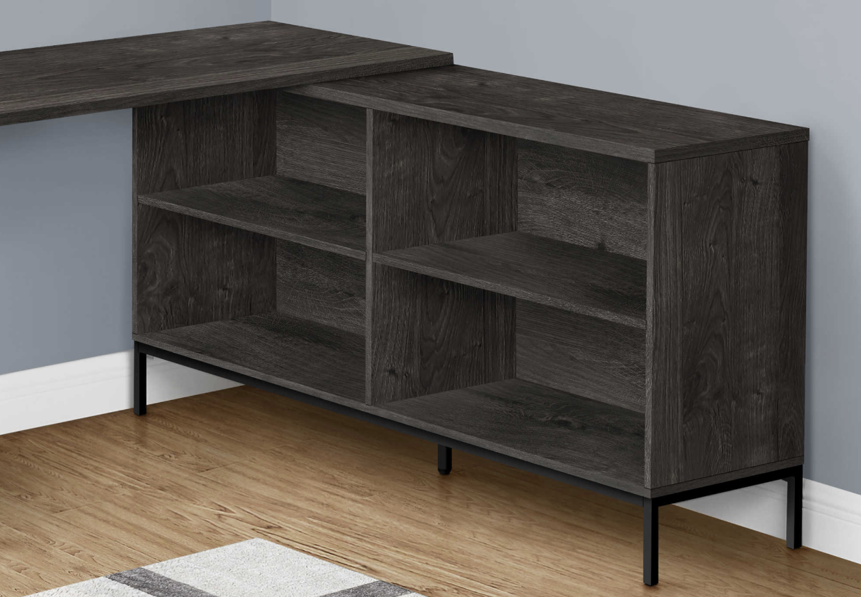 Computer Desk 60" L Dark Grey L Shaped - Image 2
