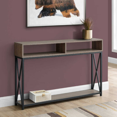 Accent Console Taupe/Black Metal