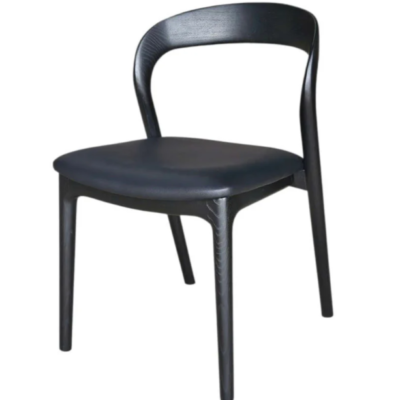 Rotondo Dining Chair- Black Frame w/ PU Seat