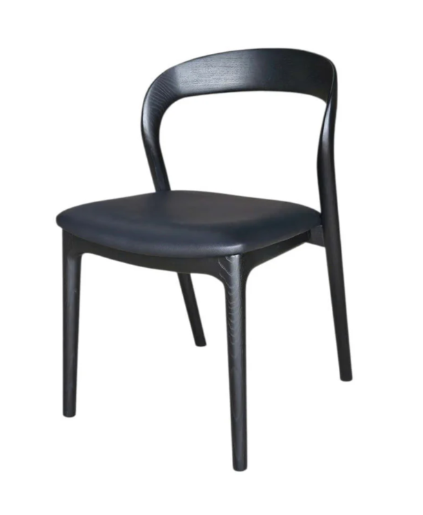 Rotondo Dining Chair- Black Frame w/ PU Seat