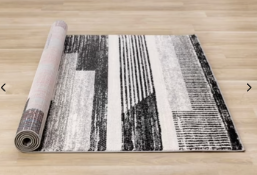 Swift 5'3" x 7'7" geometric in grey, white & taupes - Image 4